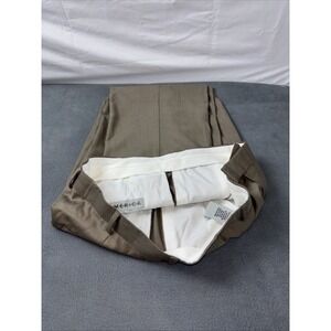 Perry Ellis 36x29 Mens Brown American Pleated Cuffed Dress Pants